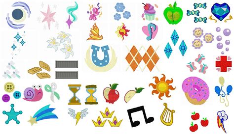 Embroidery Files - 90+ MLP Cutie Marks in 250+ Sizes