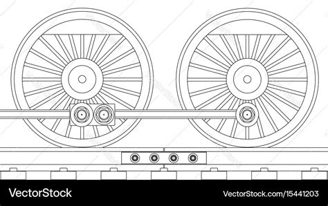 Steam train wheels Royalty Free Vector Image - VectorStock