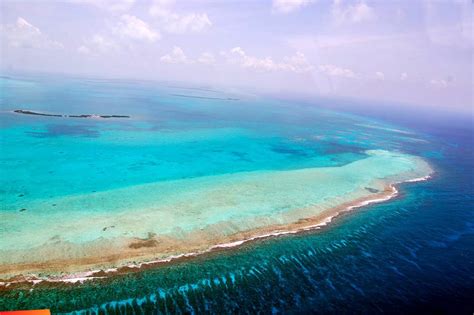 Beautiful aerial views of the Belize Barrier Reef