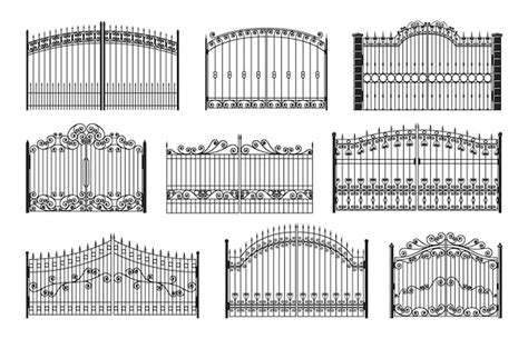 Premium Vector | Iron gates wrought gothic metal decorated grates