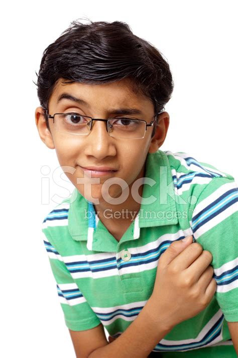 Indian Boy Teenager Student Making Funny Faces Isolated on White Stock ...