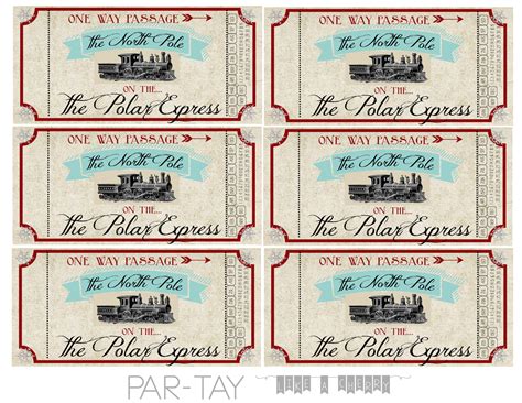 Polar Express Train Tickets Free Printable - Party Like a Cherry