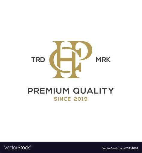 Monogram hcp logo design inspiration Royalty Free Vector