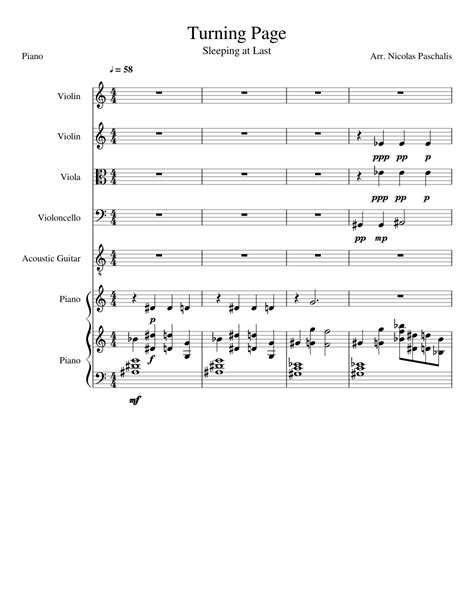 Turning Page sheet music for Violin, Piano, Viola, Cello download free ...