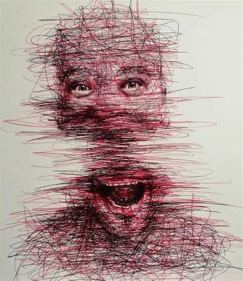 Ballpoint pen madness. Art by ilokunst / IG | Distortion art, Surealism ...