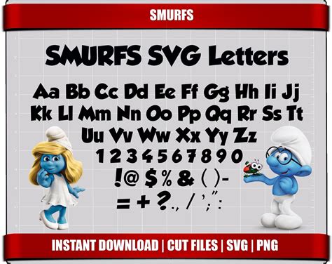 Smurfs Font Svg Cut Files Letters Alphabet Smurfs Birthday - Etsy