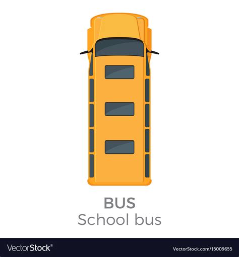 School bus icon top view flat Royalty Free Vector Image