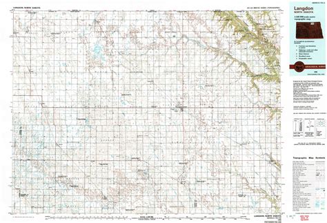 Langdon topographical map 1:100,000, North Dakota, USA