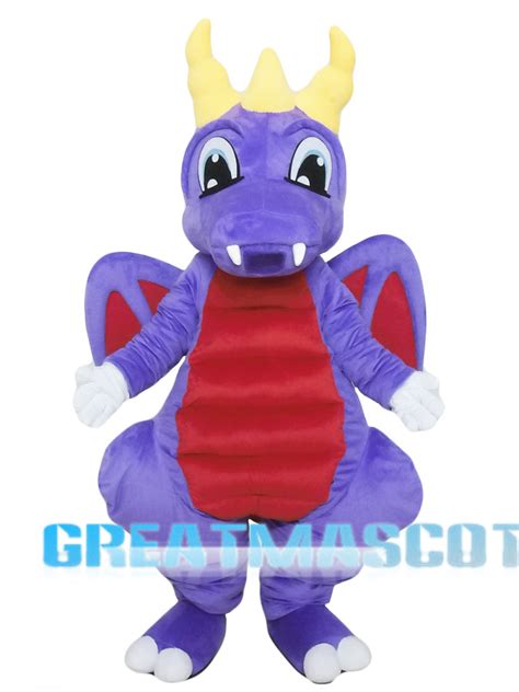 Purple Dragon Mascot Costume for Adults