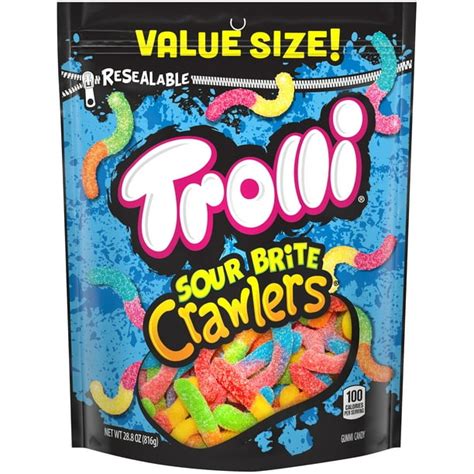 Trolli Sour Brite Crawlers Gummy Worms Bag, 28.8 Oz - Walmart.com ...