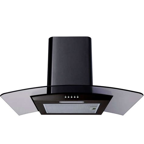 CURVED GLASS COOKER HOOD BLACK – KBB Direct