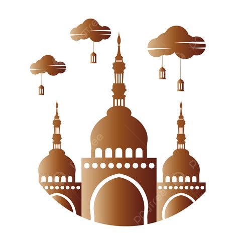 Mosque Line Art Vector Hd Images, Mosque Clip Art With Lantern And ...