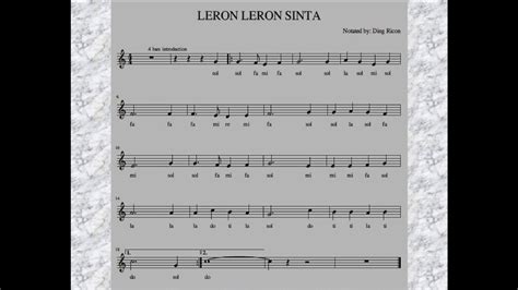 LERON LERON SINTA (Rhumba style) - Easy Play-along accompaniment for C ...