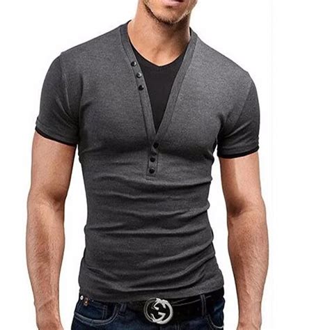 New Fashion Mens 2018 Short Sleeve Brand T Shirt V Neck Men T Shirt ...