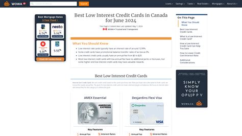 Best Low Interest Credit Cards in Canada for 2025 | WOWA.ca