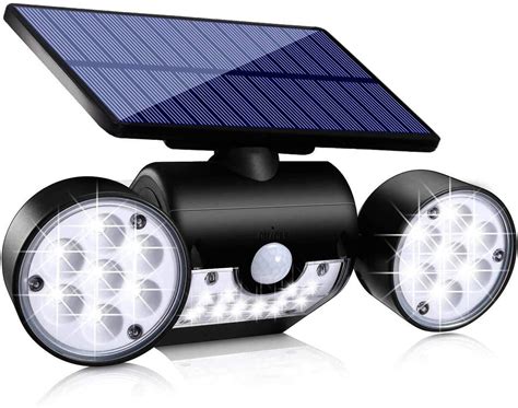 Solar Lights Outdoor Motion Sensor 30 LED Solar Flood Light Dual Head ...