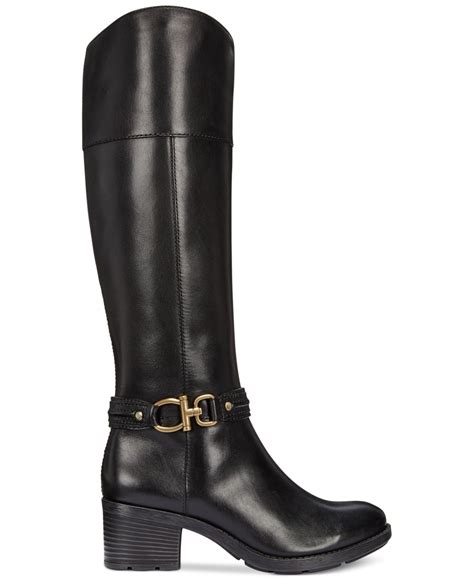 Bandolino Ulla Wide Calf Riding Boots in Black (Black Leather) | Lyst