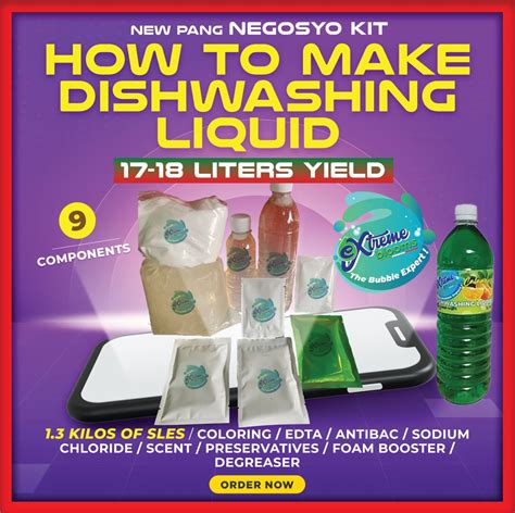 Regular DIY Dishwashing Liquid Kit 9 Components (8 Kits Maximum ...