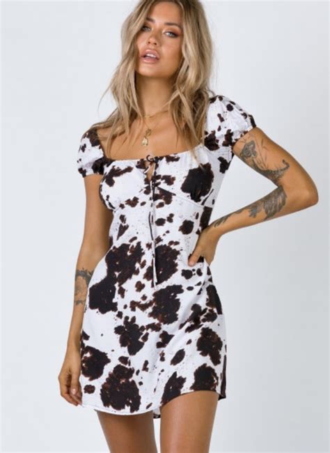 Cow Print Dress, Cow Dress, Lolita, Motel Dress, Cowhide Print ...