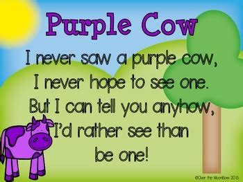 Purple Cow Poetry Fun Pack by Over The MoonBow | TPT