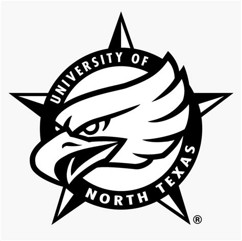 Unt Mean Green Logo Black And White - University Of North Texas Old ...