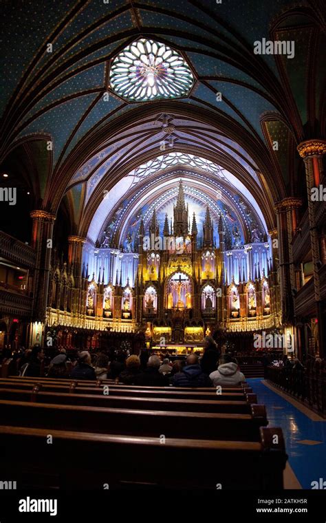 Interior of Notre-Dame Basilica of Montreal Stock Photo - Alamy