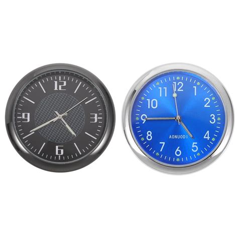 2 Pcs Vehicle Clock Dashboard Digital Clock Adhesive Mini Car Clock ...