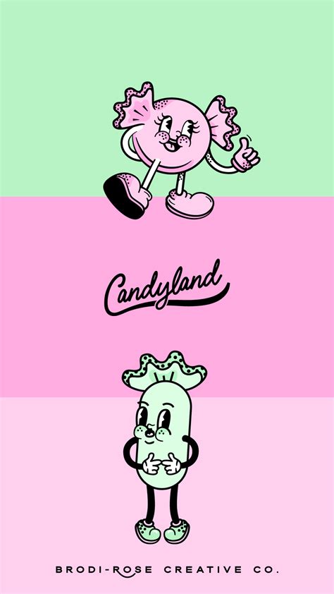 Candyland brand retro logo and mascot illustration | Graphic design ...