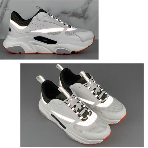 Dior "B22" Sneaker in Grey Technical Knit and White, White Calfskin ...