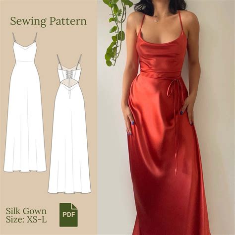 Silk Gown Sewing Pattern PDF S-XL - Etsy Australia