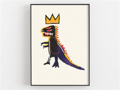 Dinosaur by Jean Michel Basquiat Exhibition Poster, Crown Print ...