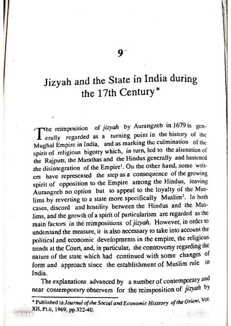 Jizyah and the state in India ( Satish Chandra) - BA (Hons.) History ...