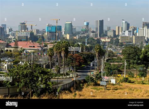 View of the skyline of Addis Ababa, Ethiopia Stock Photo: 166058835 - Alamy