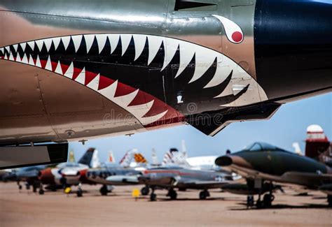 Aircraft with Shark`s Face Design Painted on Nose Editorial Stock Image ...