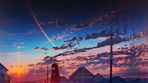 Anime, Sunset, Clouds, Scenery 4k, HD Wallpaper | Rare Gallery