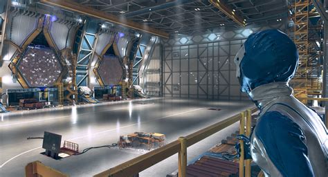 3d sci fi hangar interior model