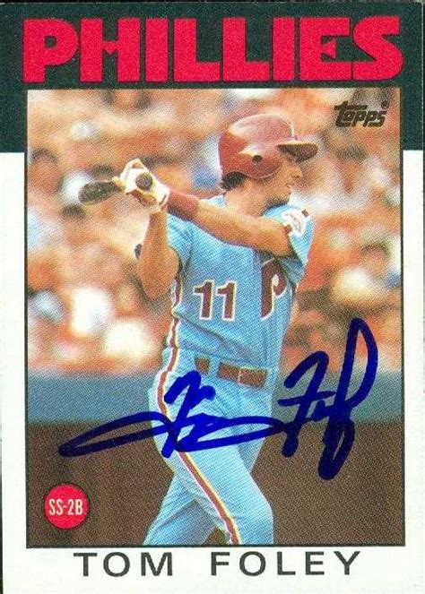 Tom Foley autographed Baseball Card (Philadelphia Phillies) 1986 Topps #466