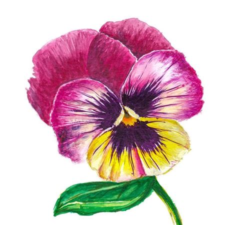 PANSY WALL ART - Pink Flower Print - Handmade Artwork - Original Flower ...