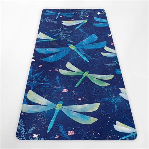 Dragonfly Yoga Mat Pilates Rug Natural Rubber Mat Butterfly - Etsy UK