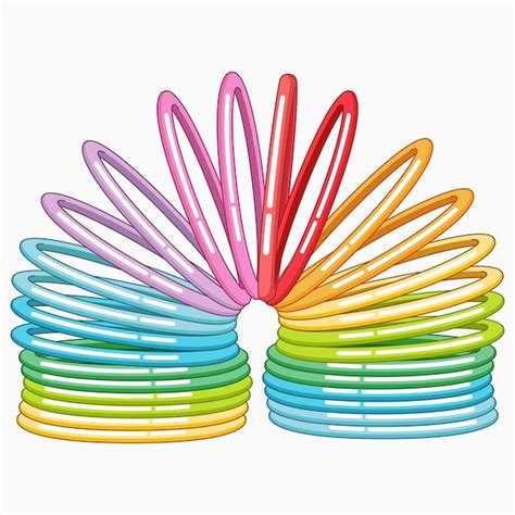 Premium Vector | Traditional retro magic rainbow slinky toy vector ...