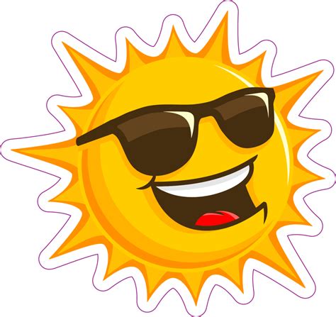 Happy Sun with Sunglasses Sticker