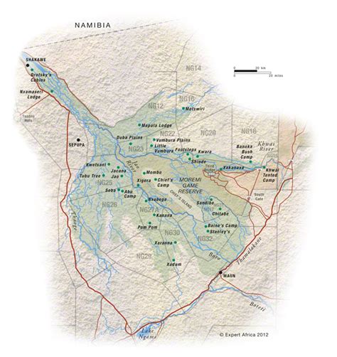 Map of Moremi Game Reserve | Botswana | (c) Expert Africa