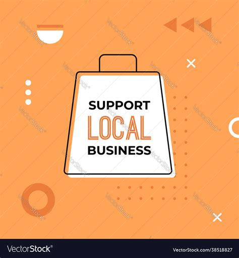 Support local business banner in memphis style Vector Image