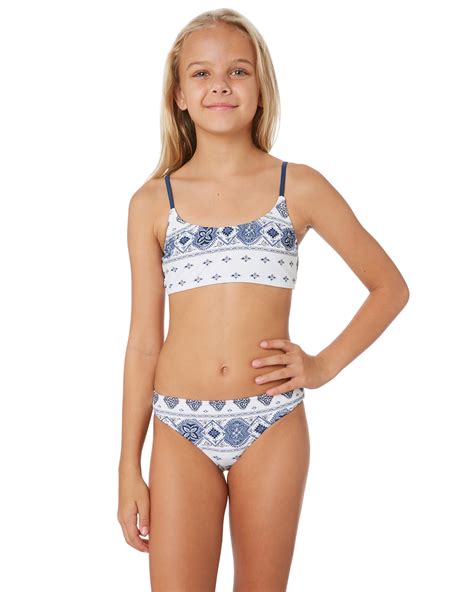 Rip Curl Girls Port Villa Bikini - Teens - White | SurfStitch