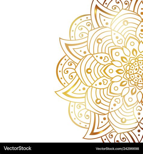 Clean white cover with gold beautiful flower Vector Image