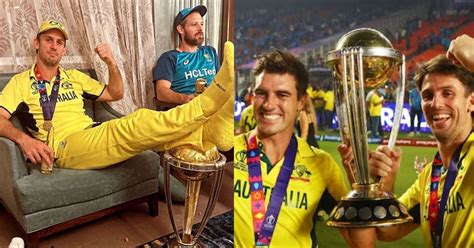 Mitchell Marsh Rests His Legs On World Cup Trophy As He Celebrates ...