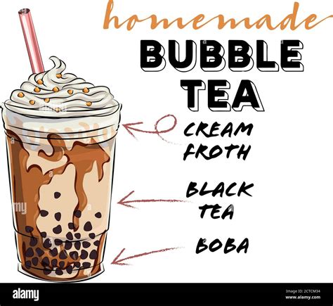 Bubble tea cup design collection, Yummy drinks, soft drinks with doodle ...