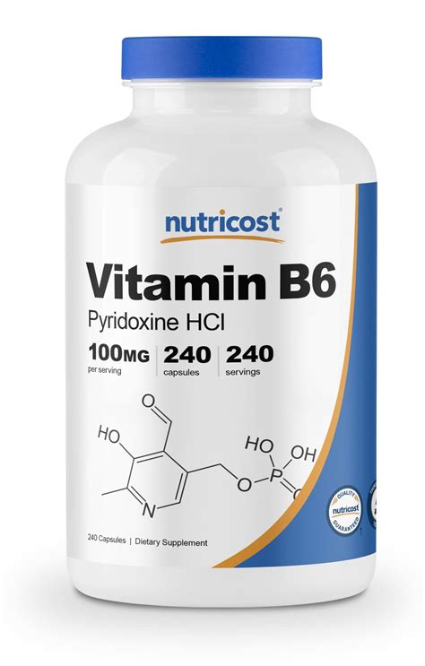 Nutricost Vitamin B6 (Pyridoxine HCl) 100mg, 240 Capsules - Walmart.com