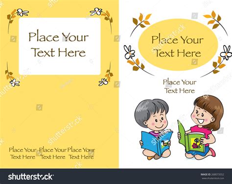 Kids Book Cover Design Yellow Background Stock Vector (Royalty Free ...