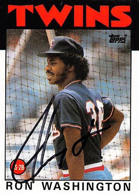 Ron Washington autographed baseball card (Minnesota Twins) 1986 Topps #513